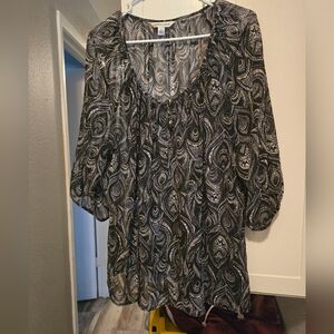 Croft & Barrow Black and White Patterned Blouse